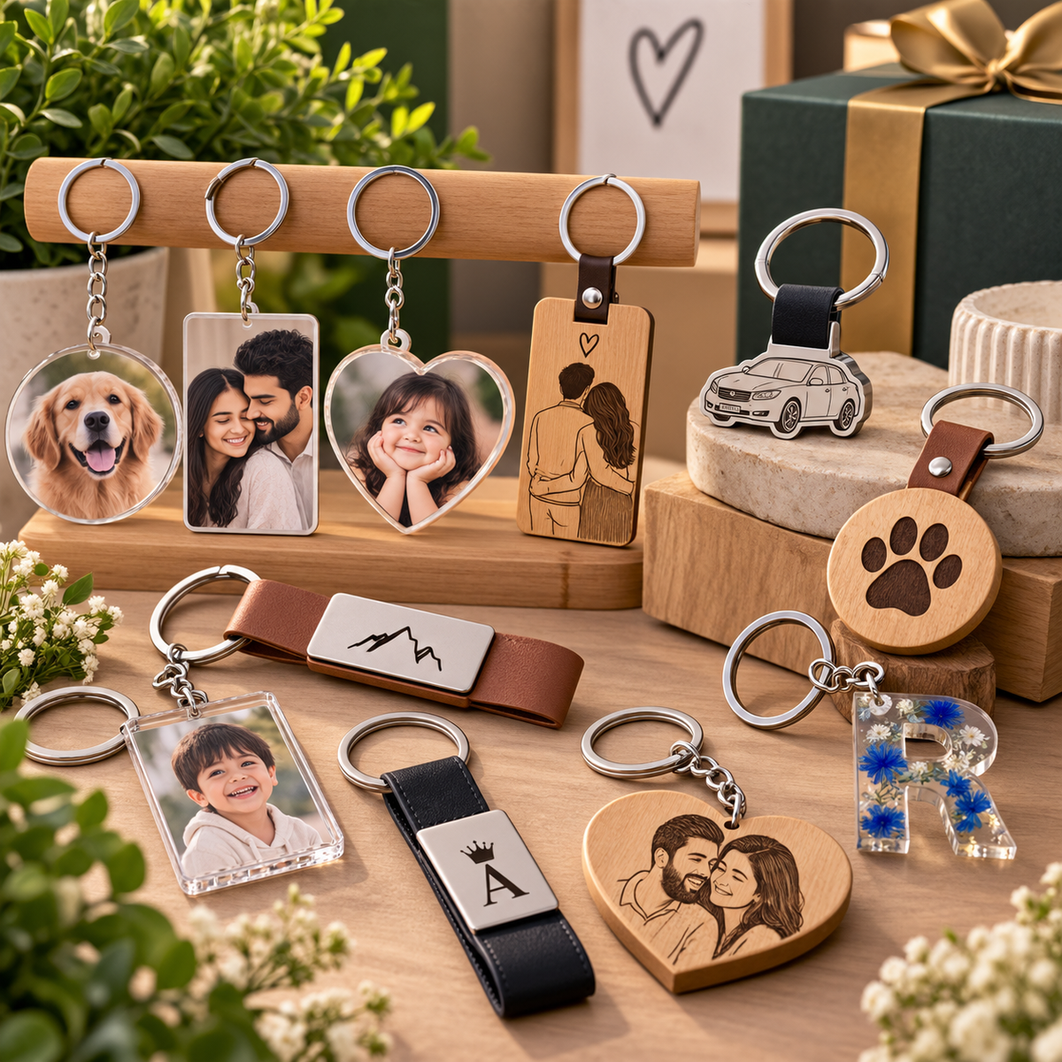 Buy personalized keychains with names, photos and custom design online