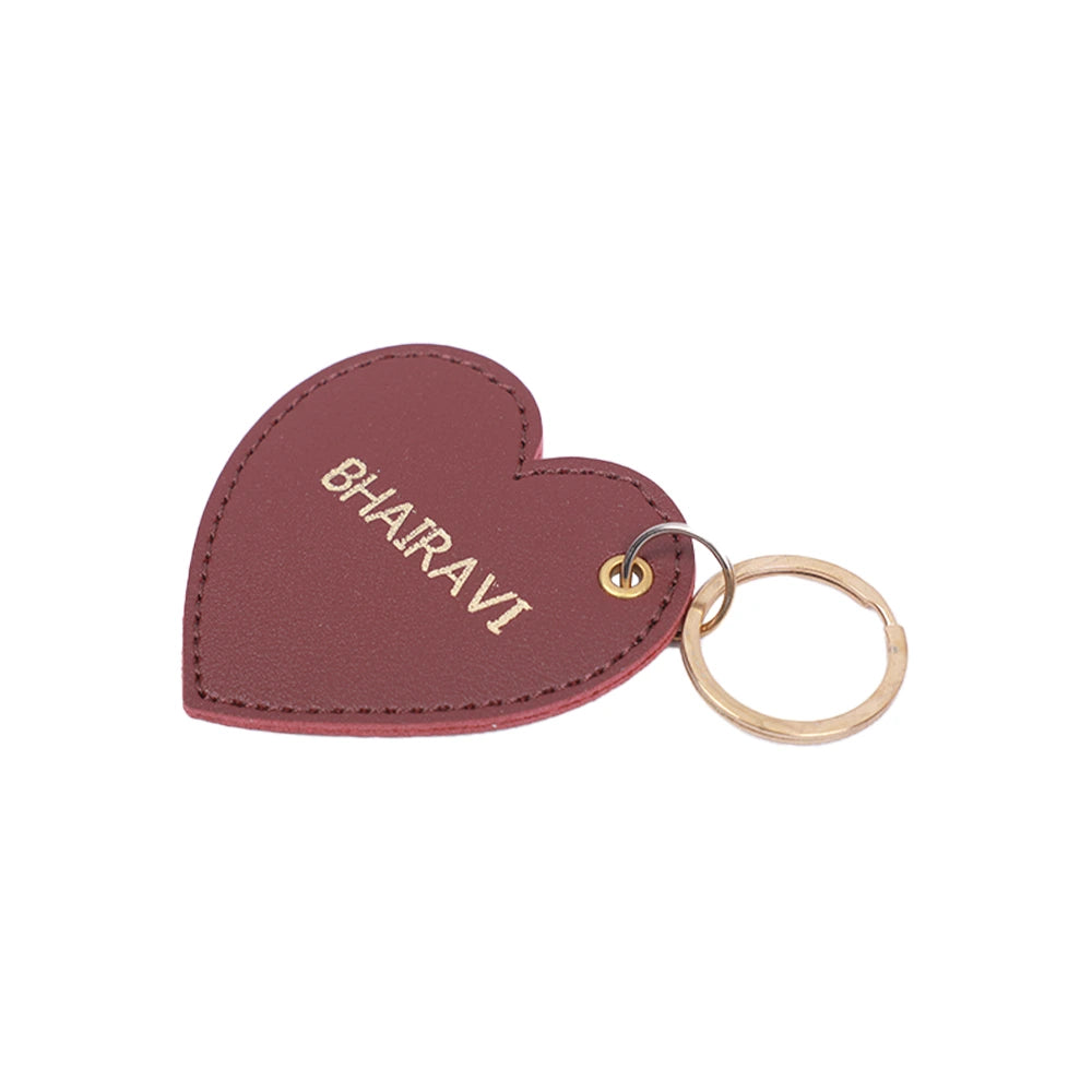Personalized Foil Print Heart Keychain