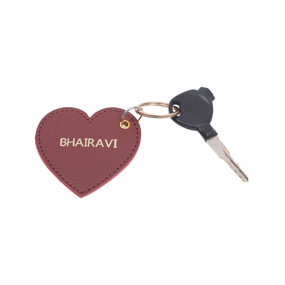 Personalized Foil Print Heart Keychain