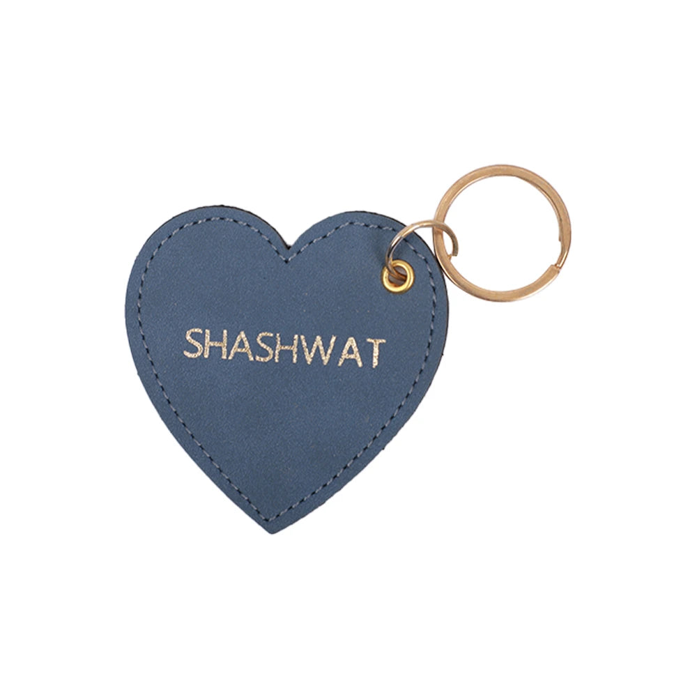 Personalized Foil Print Heart Keychain