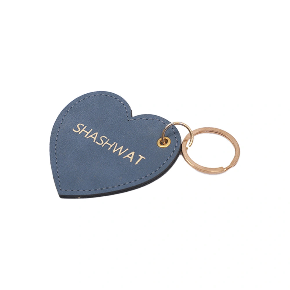 Personalized Foil Print Heart Keychain