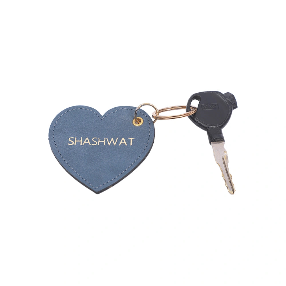 Personalized Foil Print Heart Keychain
