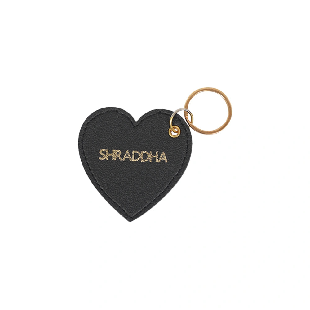 Personalized Foil Print Heart Keychain