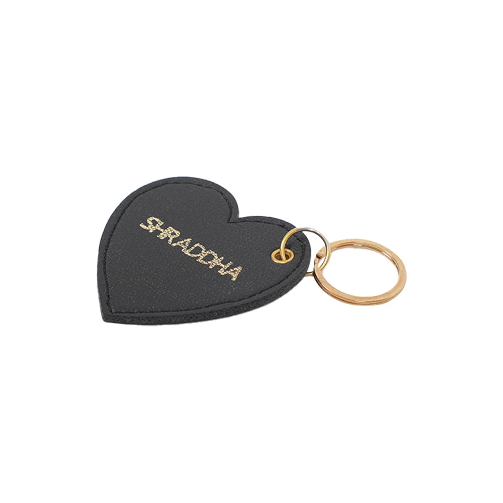 Personalized Foil Print Heart Keychain