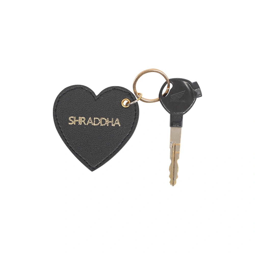 Personalized Foil Print Heart Keychain