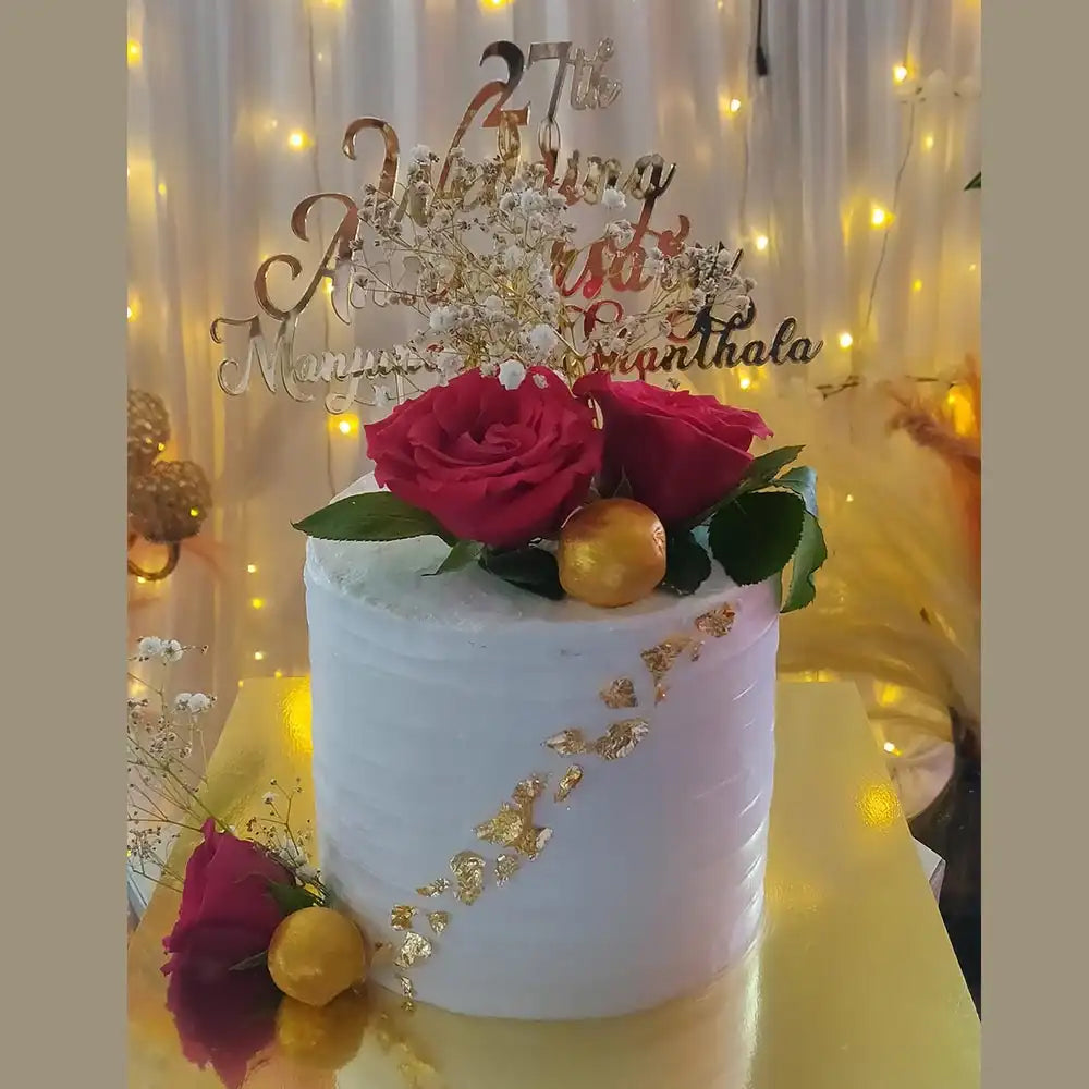 Floral Cake for Anniversary