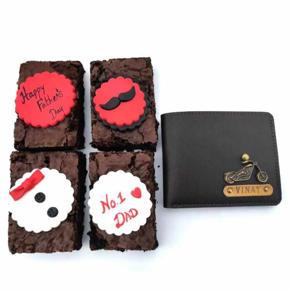 Buy Fathers Day Brownies and Mens Wallet Combo Online