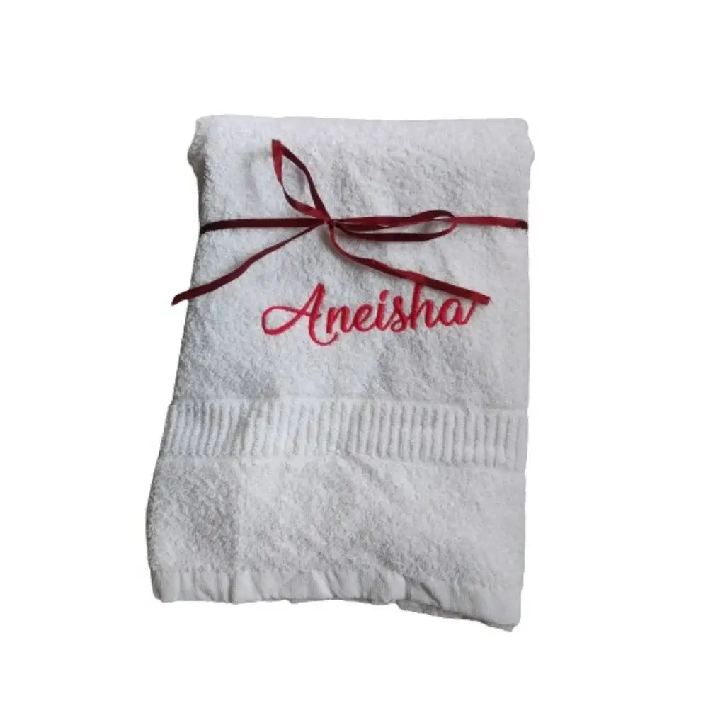 Buy White Custom Name Towel Gift Online
