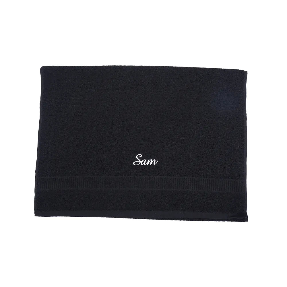 Shop Black Premium Terry Cotton Personalized Towel