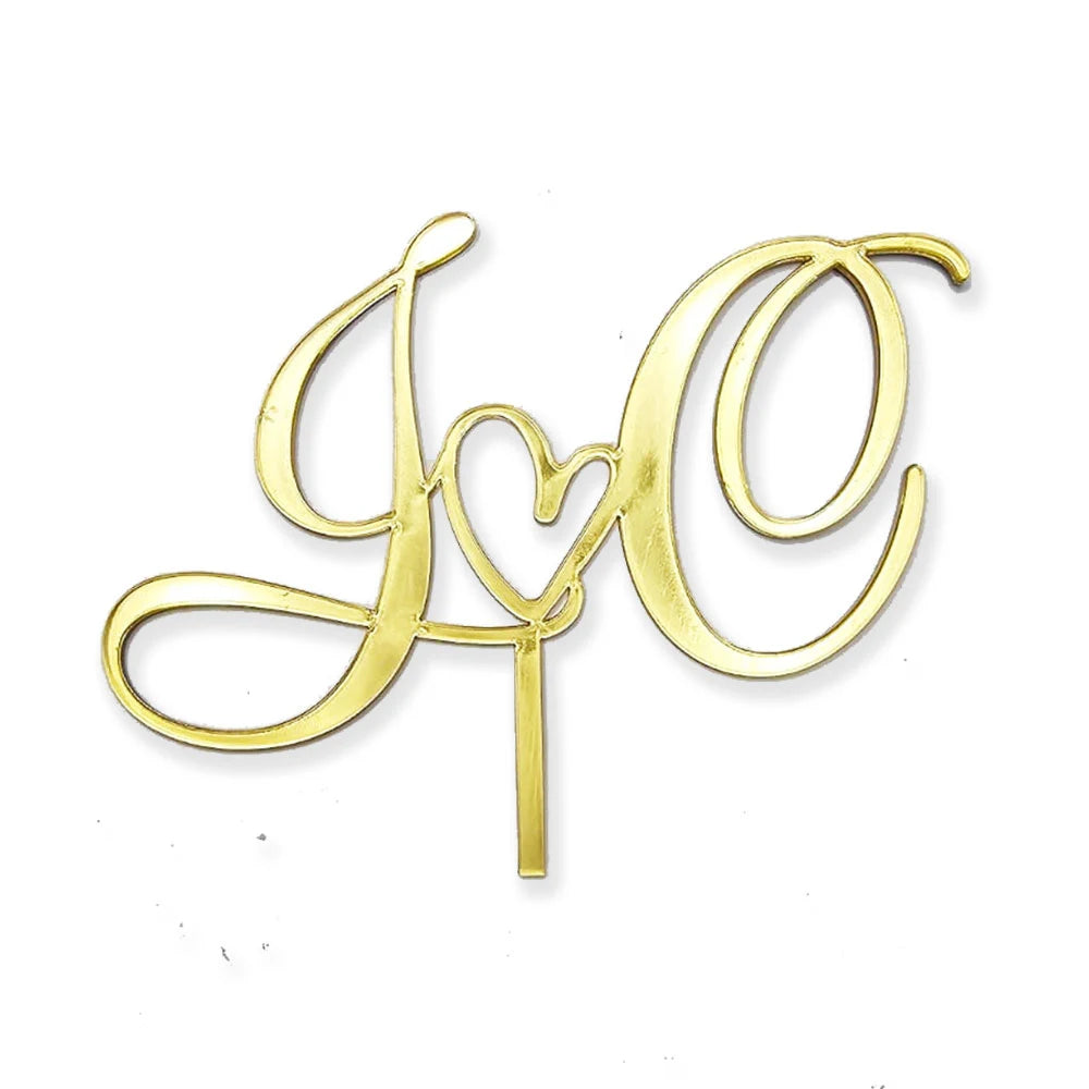 Initial Heart Cake Topper