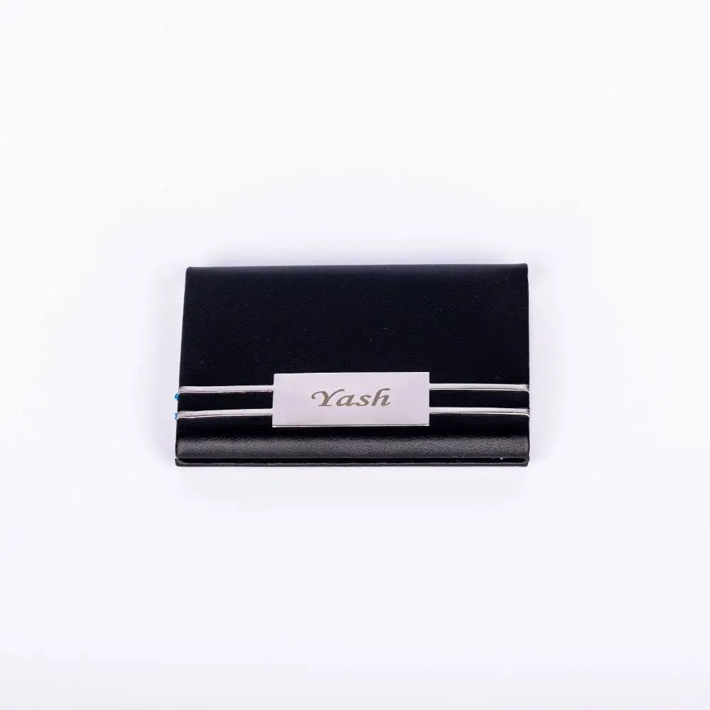 Buy black silver card holder for Raksha Bandhan gifts