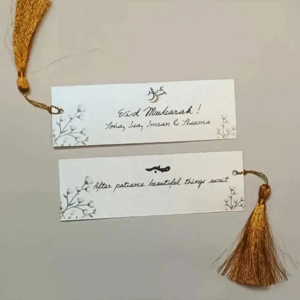 Order custom name bookmarks for Eid gifts