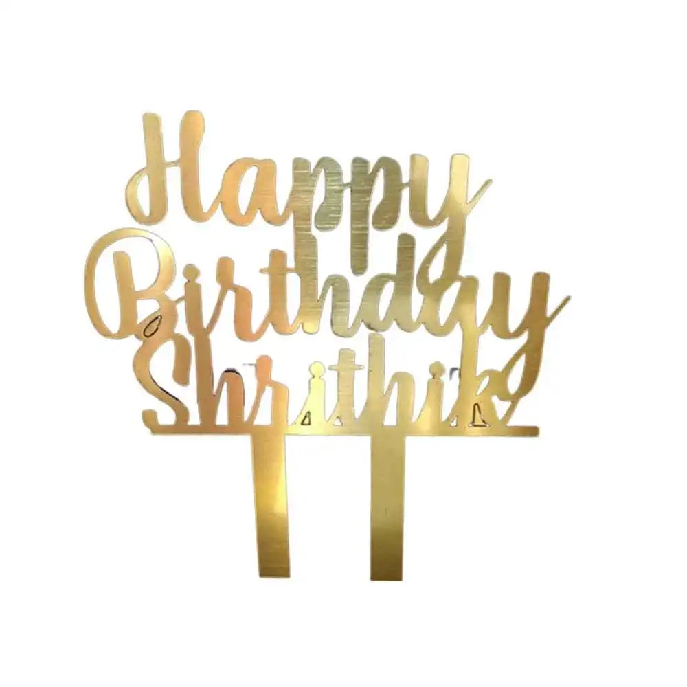 Personalized Happy Birthday with Name Cake Topper