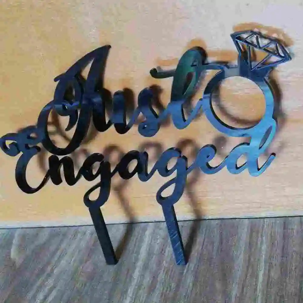 Just Engaged Cake Topper