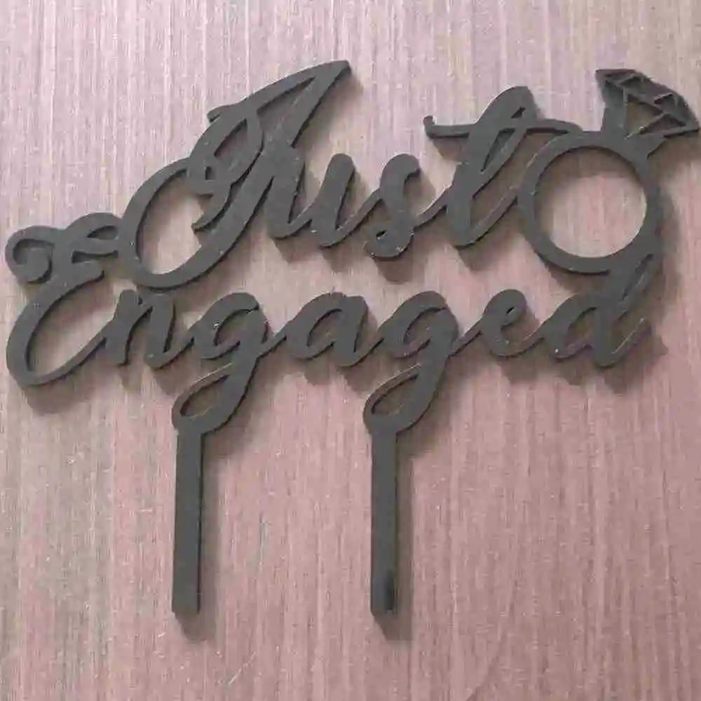 Just Engaged Cake Topper