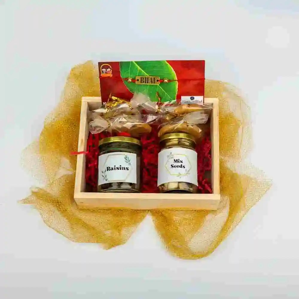 Buy Mini Wooden Tray Rakhi Hamper Online India