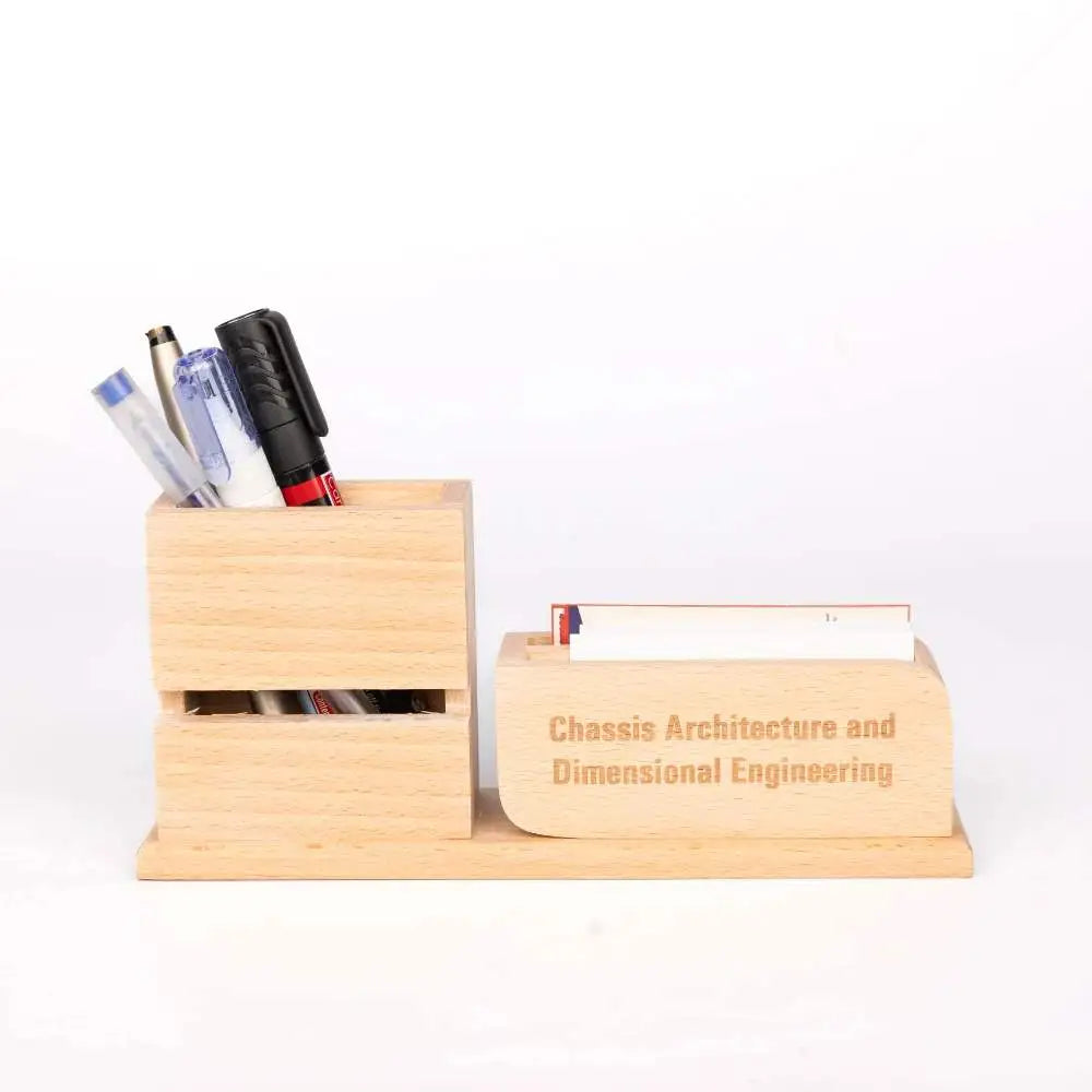 Wooden Desktop Holder-Pen and Card Holder