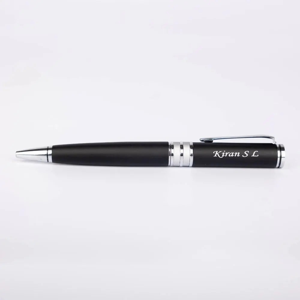 Personalized Black and Silver BallPoint Pen with Logo