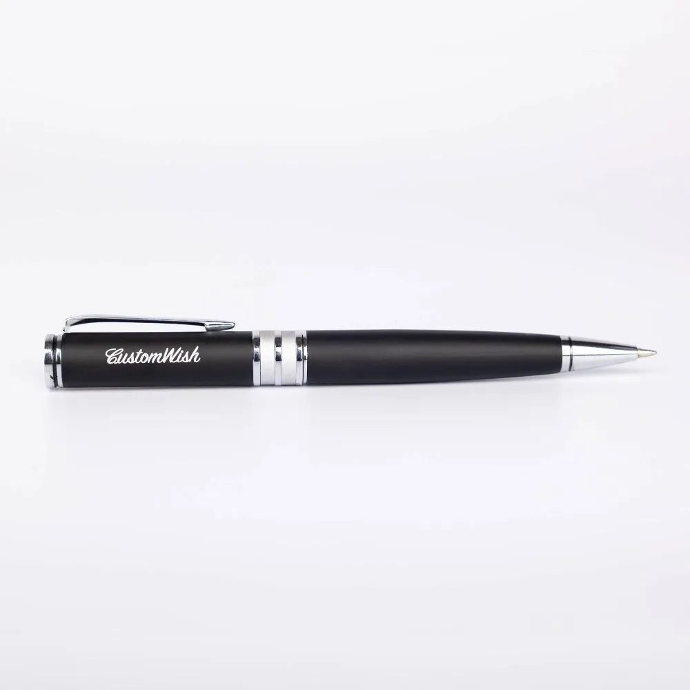 Personalized Black and Silver BallPoint Pen with Logo
