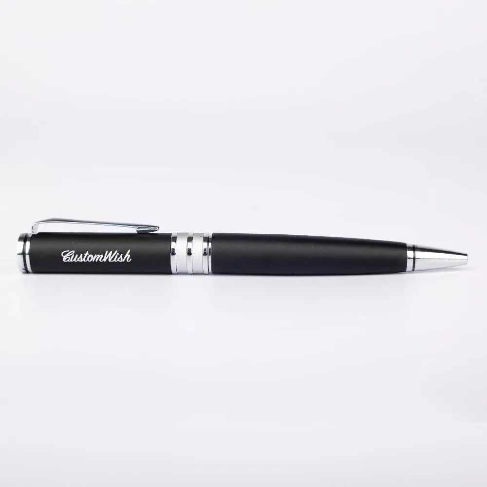 Personalized Black and Silver BallPoint Pen with Logo