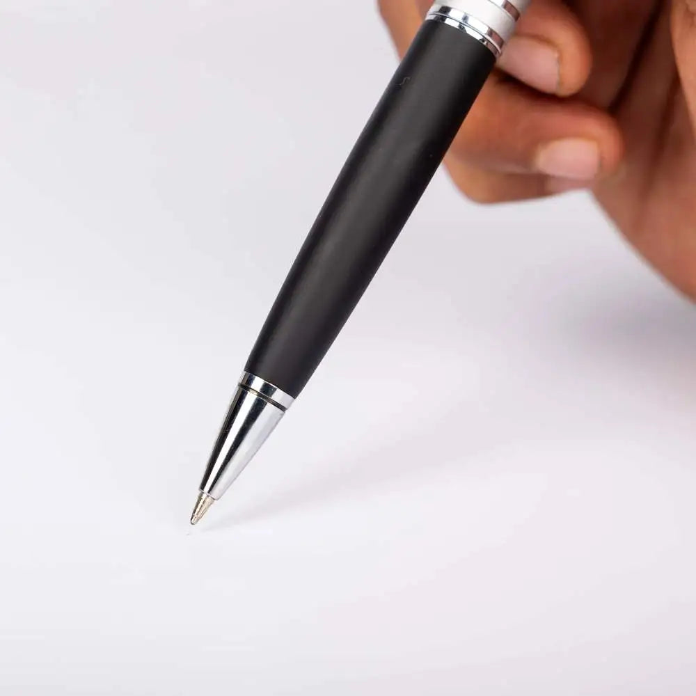 Personalized Black and Silver BallPoint Pen with Logo