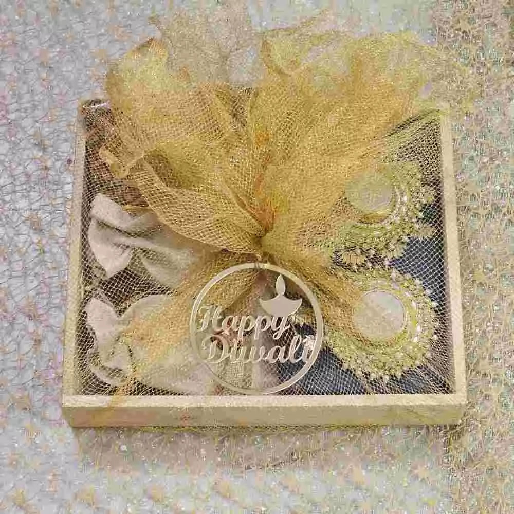 Walnut Coffee Almonds Diwali Hamper in a Tray for Corporate