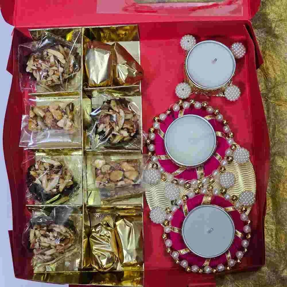 Dry Fruit Delicacy and T-light Hamper for Corporate