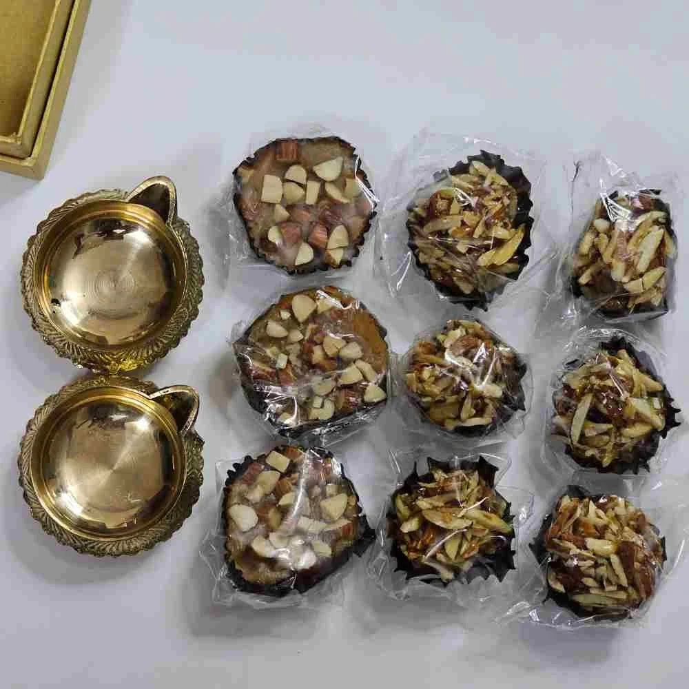 Dry Fruit Delicacy and Brass Diya Hamper for Corporate