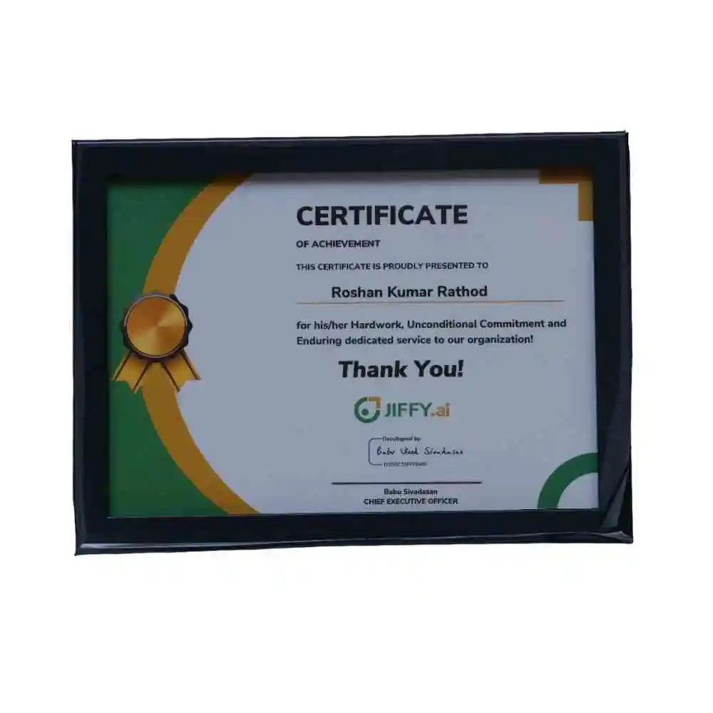 Personalized Certificate for Corporates with Frame