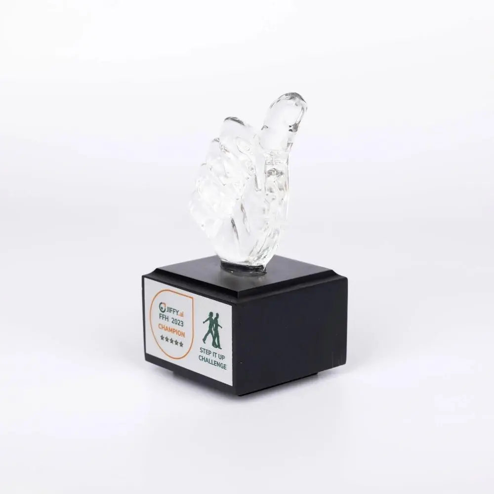 Thumbs Up Crystal Trophy