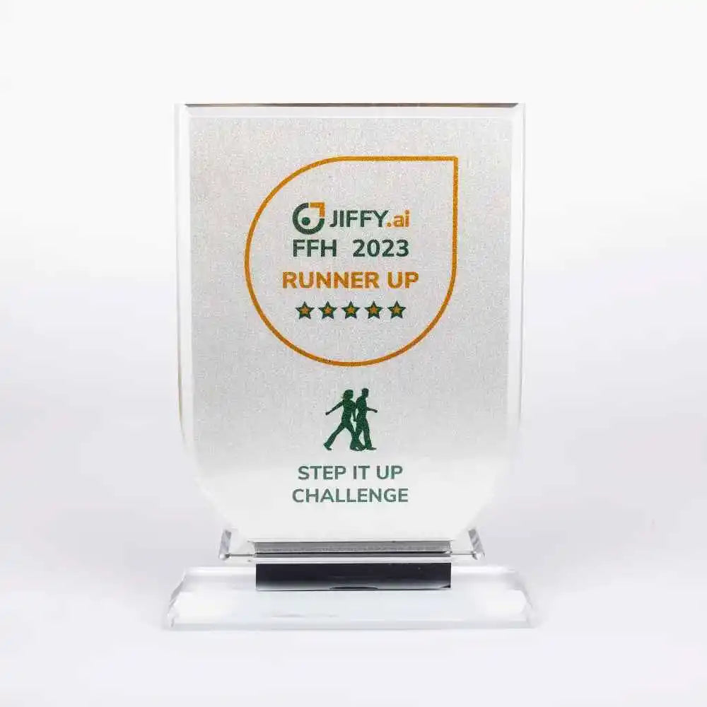 Rectangular Curvy Crystal Trophy