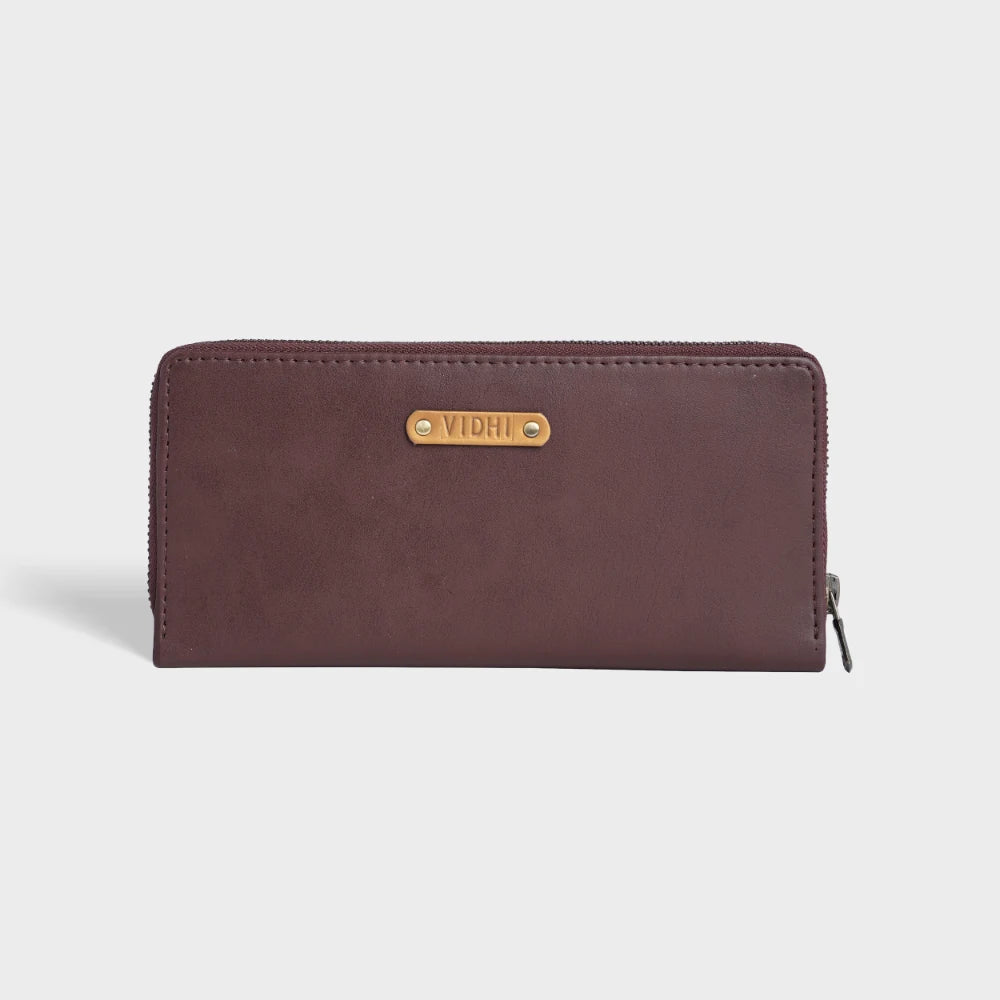 Buy Umber Brown Personalized RFID Women's Wallet Online