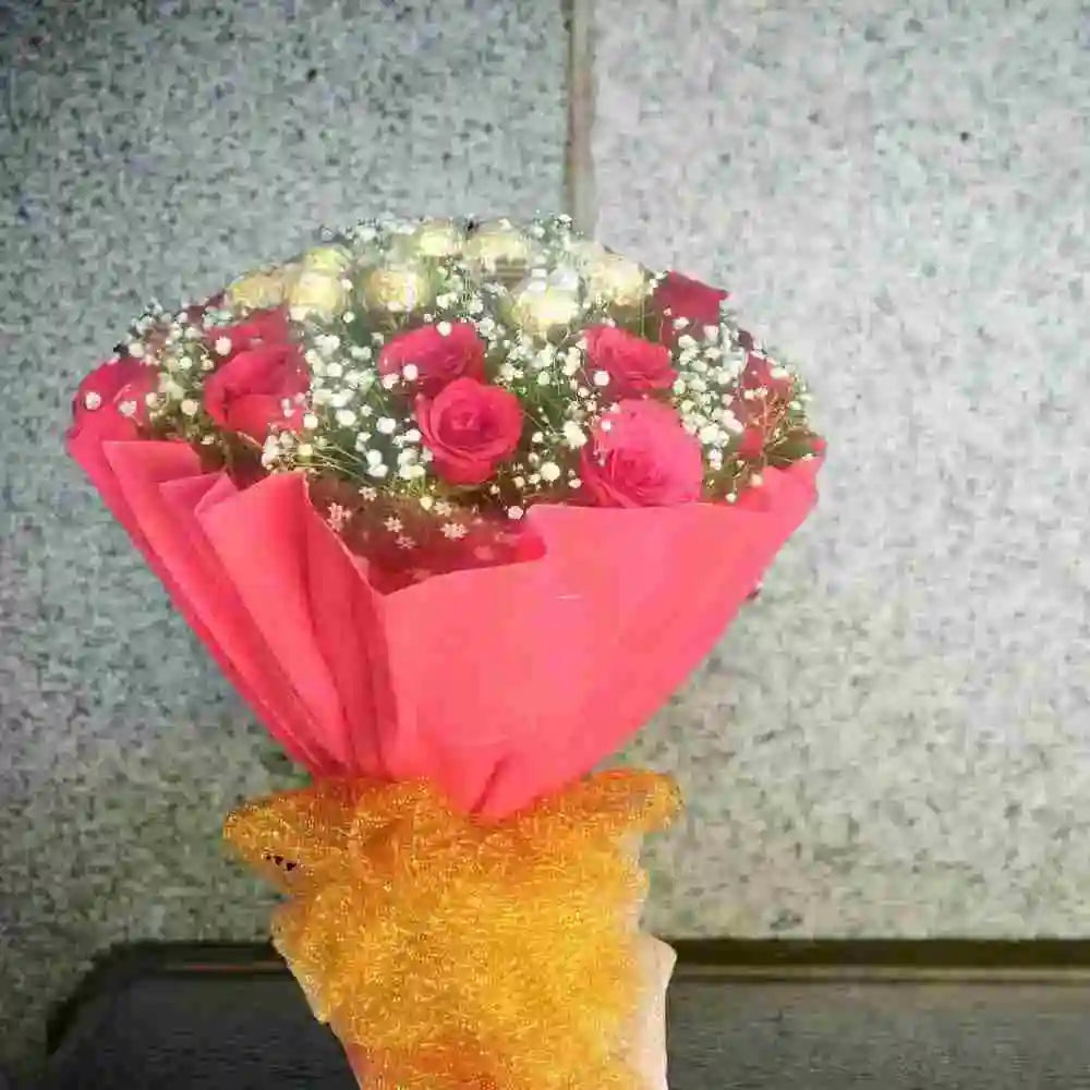 Order Chocolate and Rose Bouquet Online