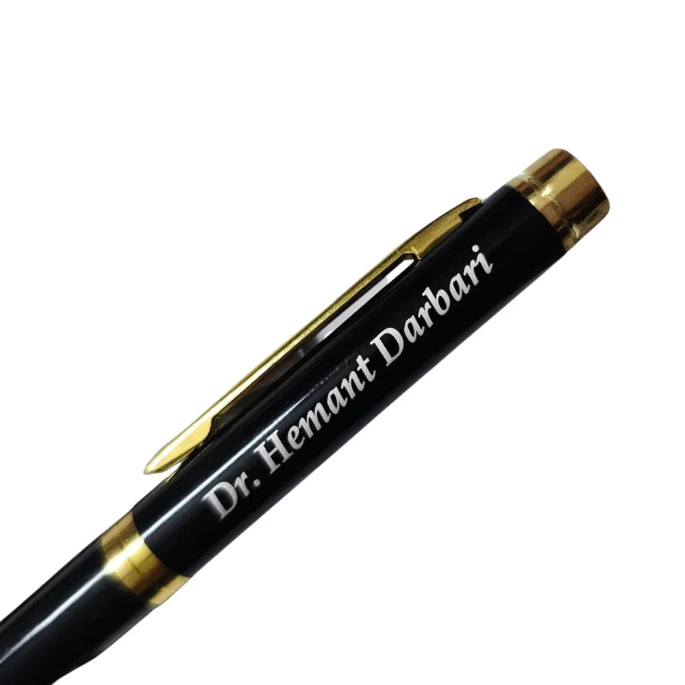 Personalized Black and Gold Ball Point Pen