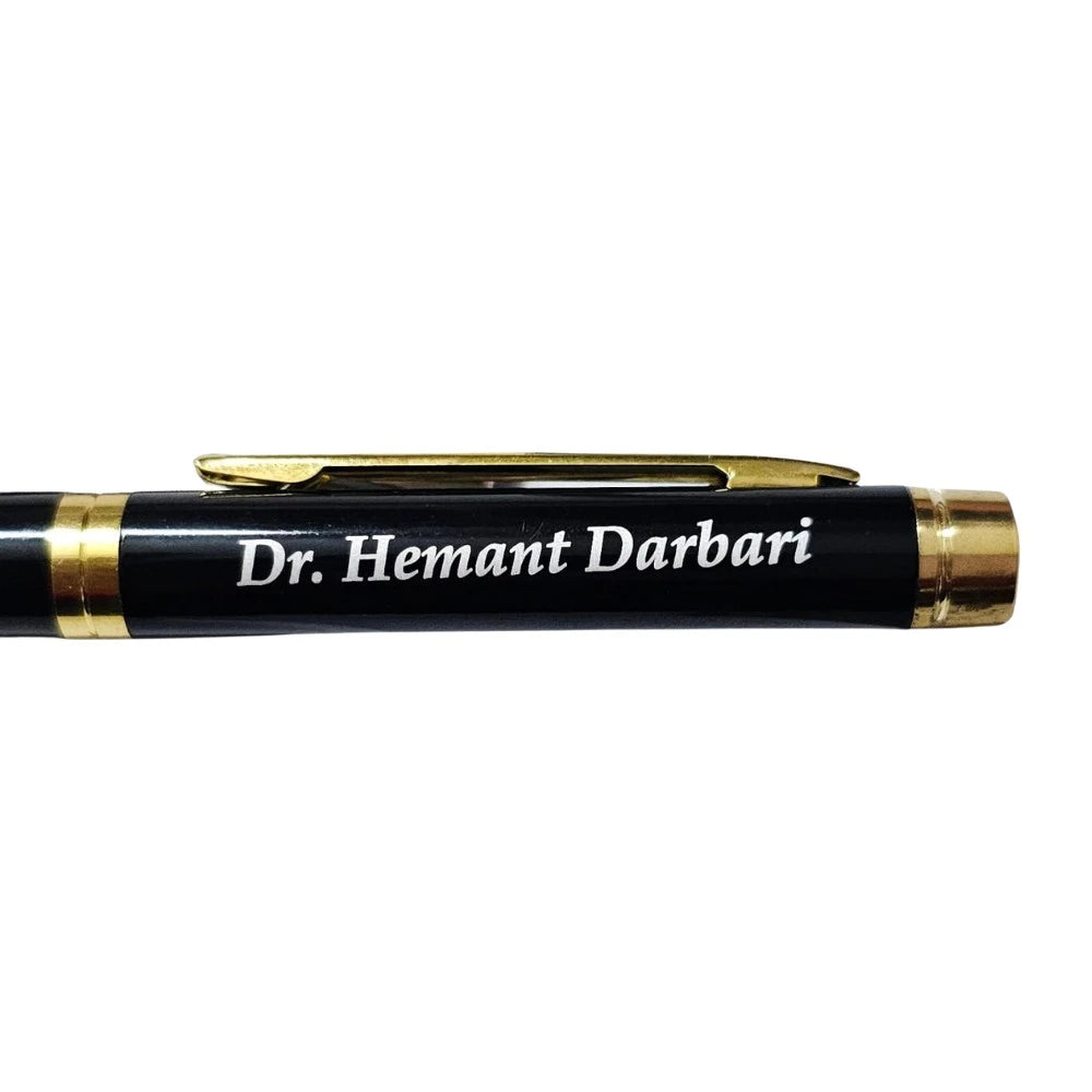 Personalized Black and Gold Ball Point Pen