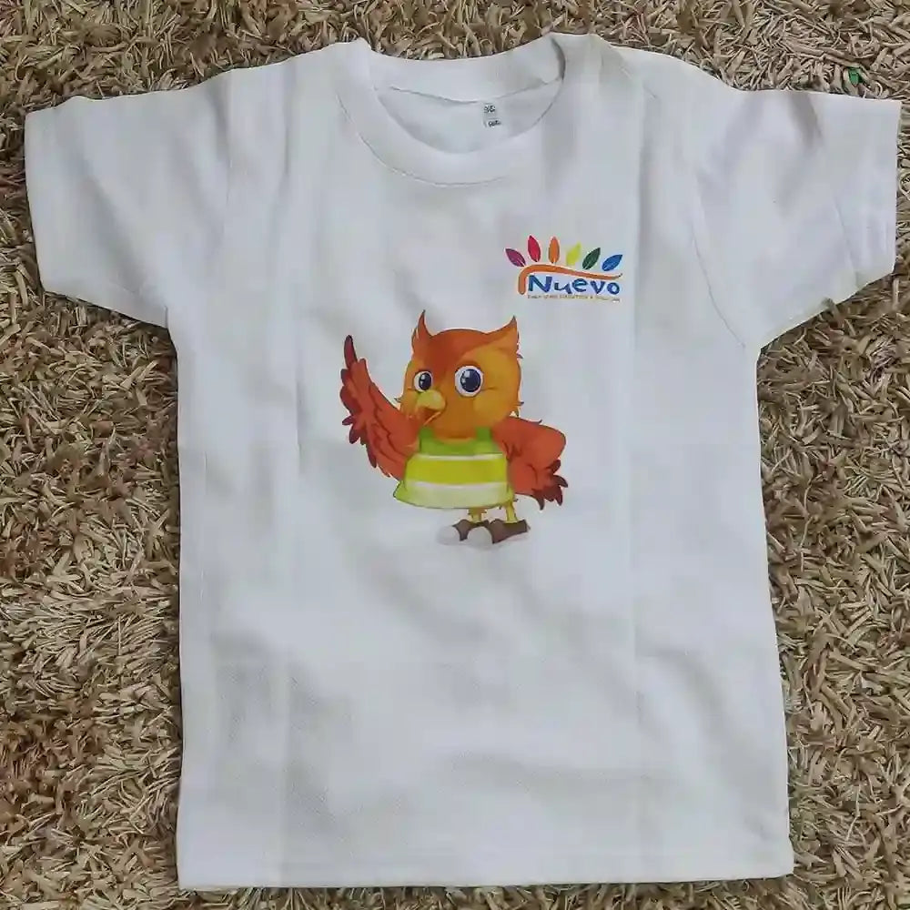 T-shirt for School Kids-Logo and Name Behind