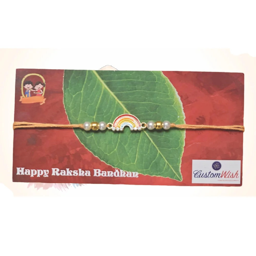 Buy Durable Rainbow Metal Rakhi for Brother Online