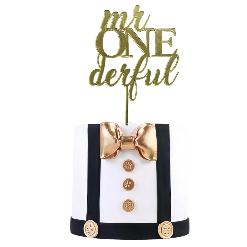 Stylish Mr Wonderful Acrylic Cake Topper