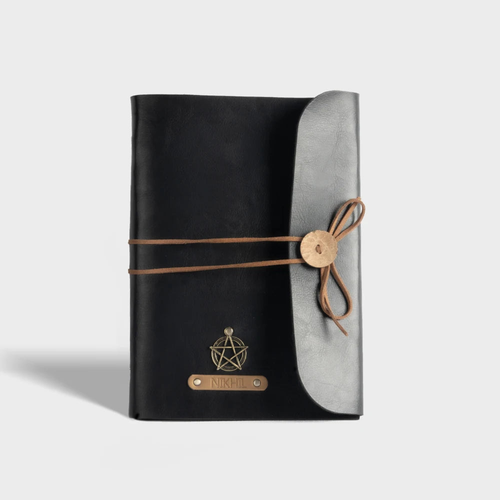 Engraved vegan leather A5 diary with name