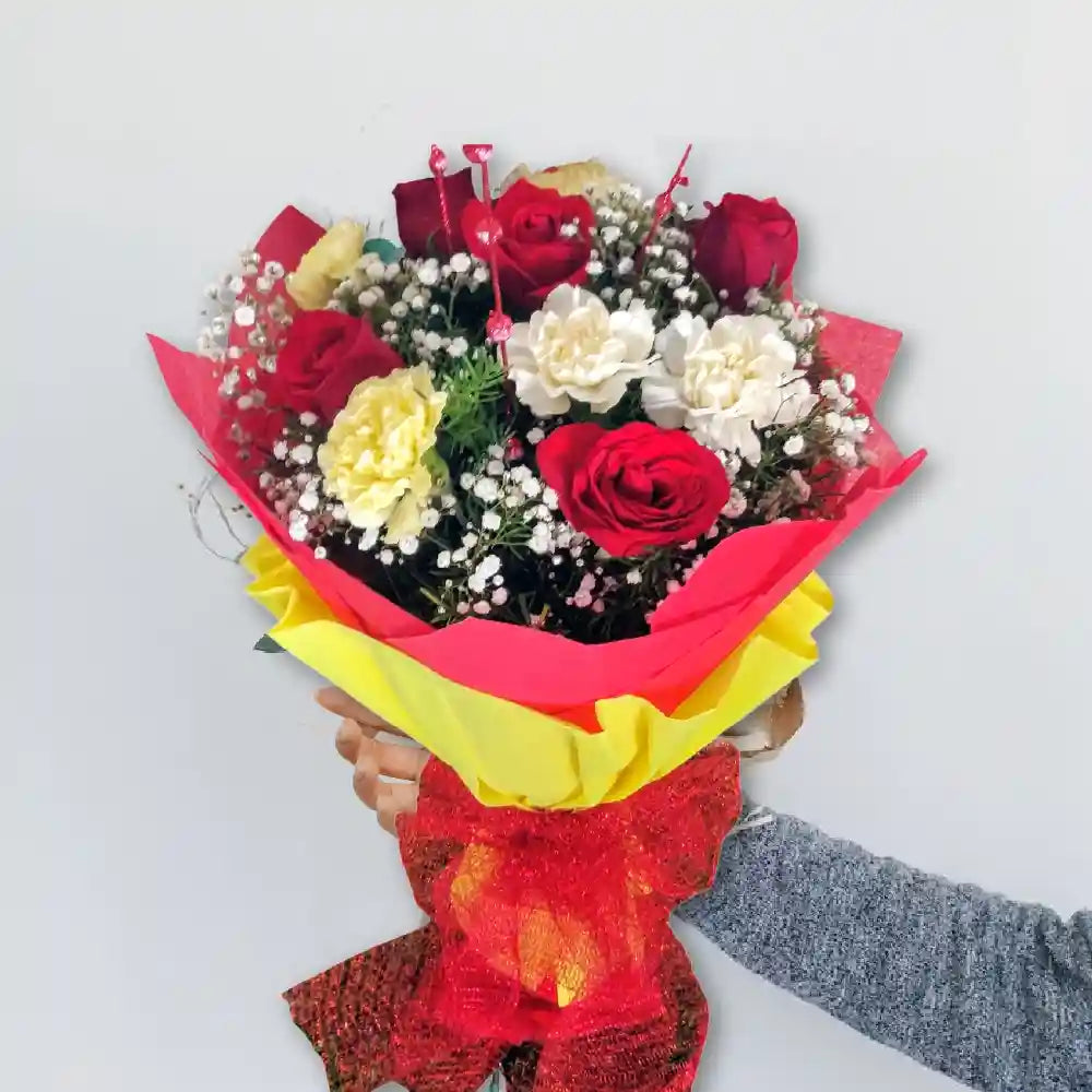 Buy fusion carnation rose bouquet delivery India