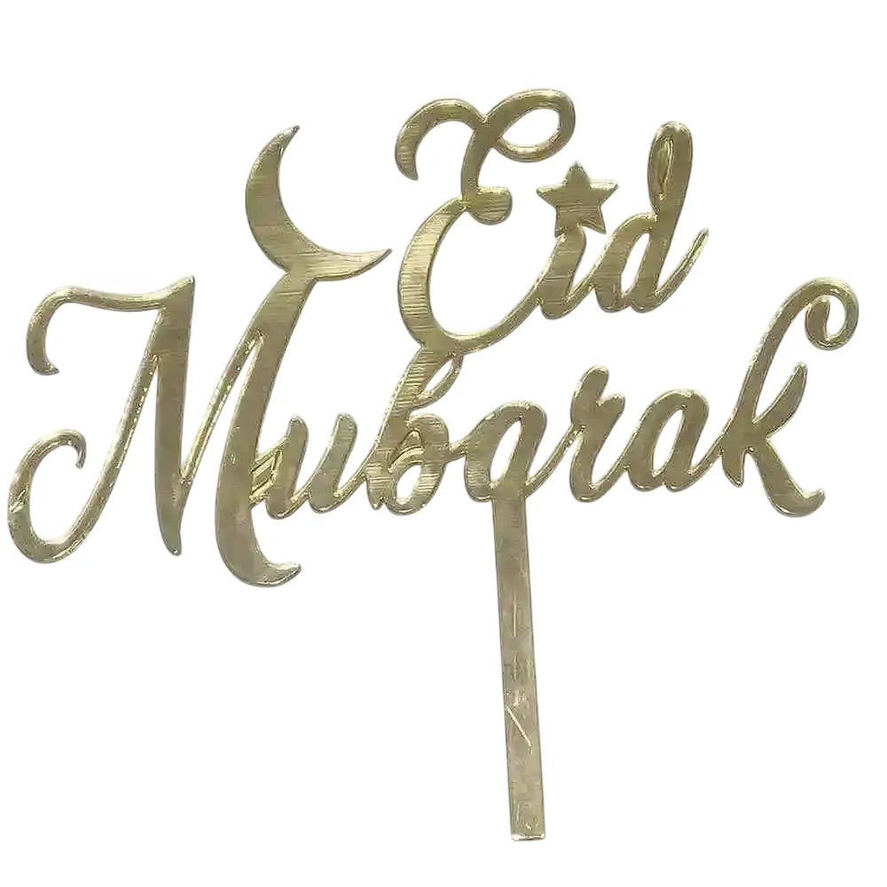 Order Eid Mubarak Cake Topper Gold Acrylic Online