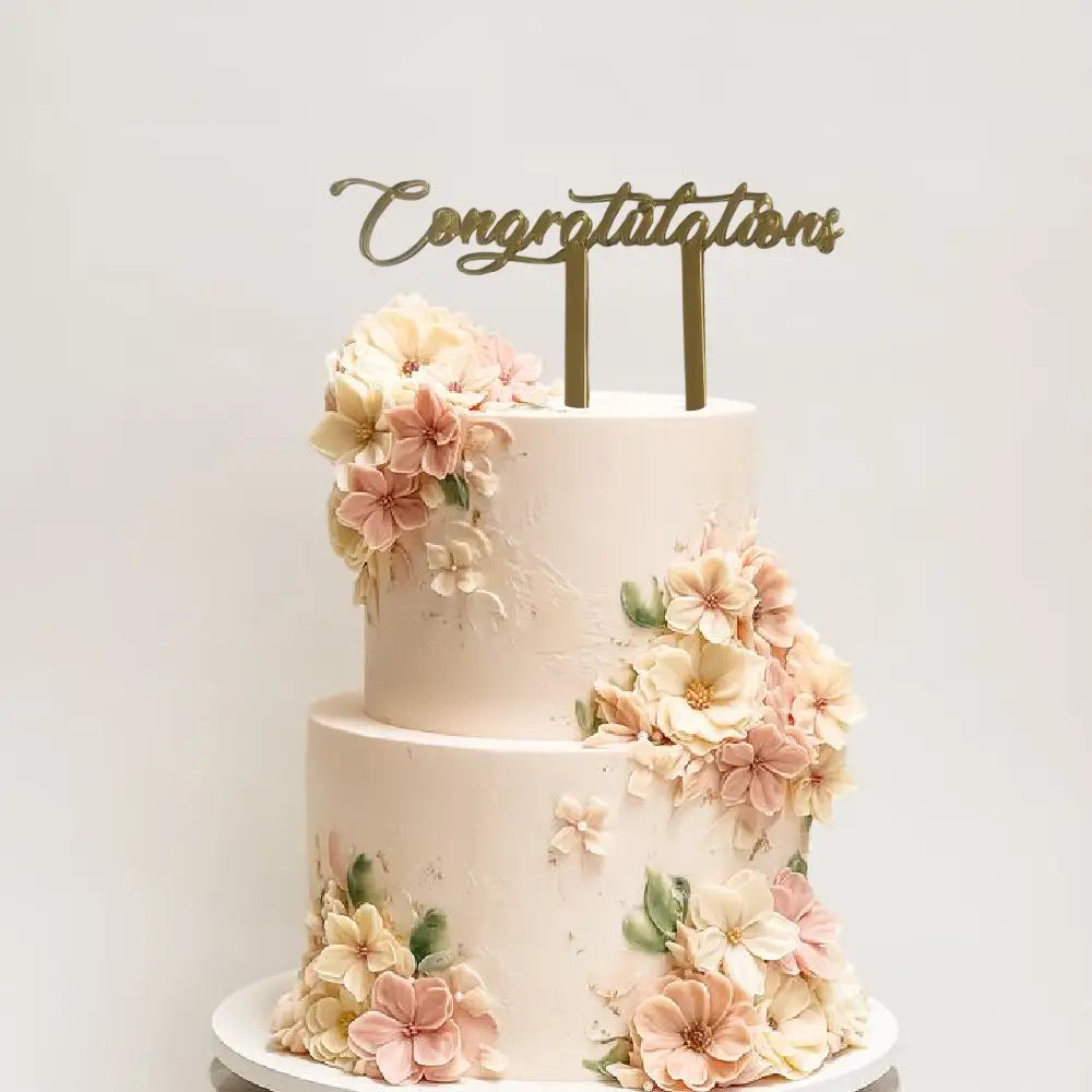Congratulations Cake Topper-Gold