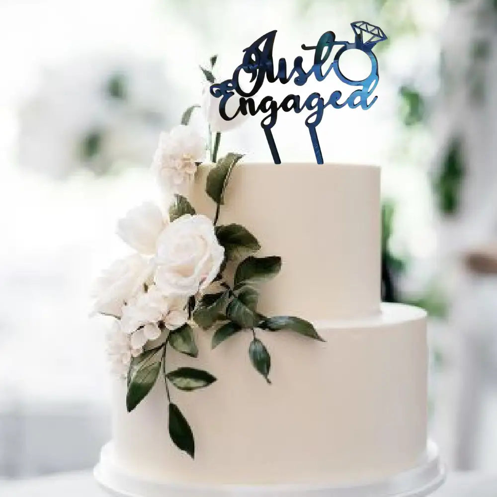 Just Engaged Cake Topper