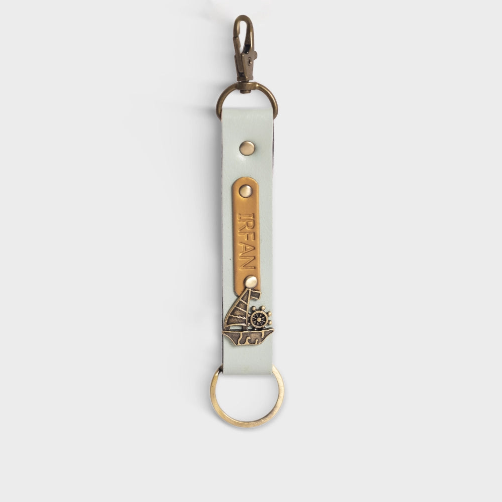 Buy Mint Engraved Vegan Leather Keychain Online India
