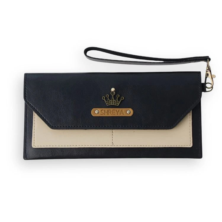 Black/Ivory Personalized Dual Tone Women’s Wallet