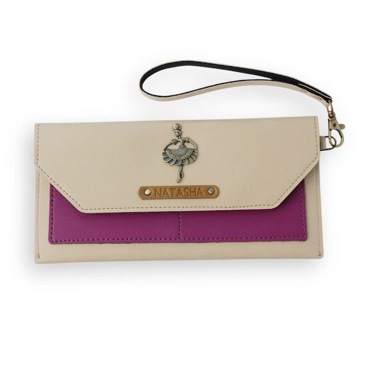 Ivory/Purple Personalized Dual Tone Women’s Wallet