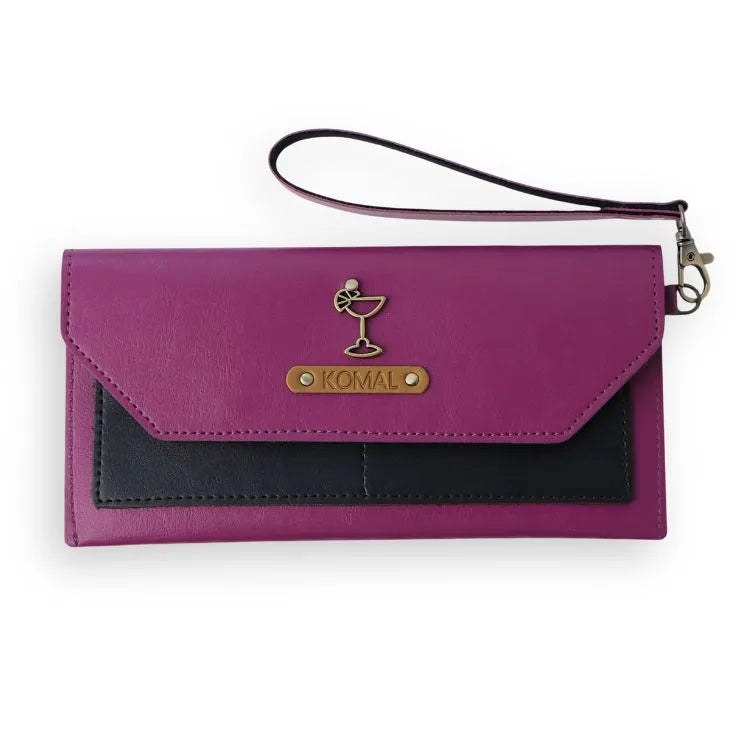 Purple/Black Personalized Dual Tone Women’s Wallet