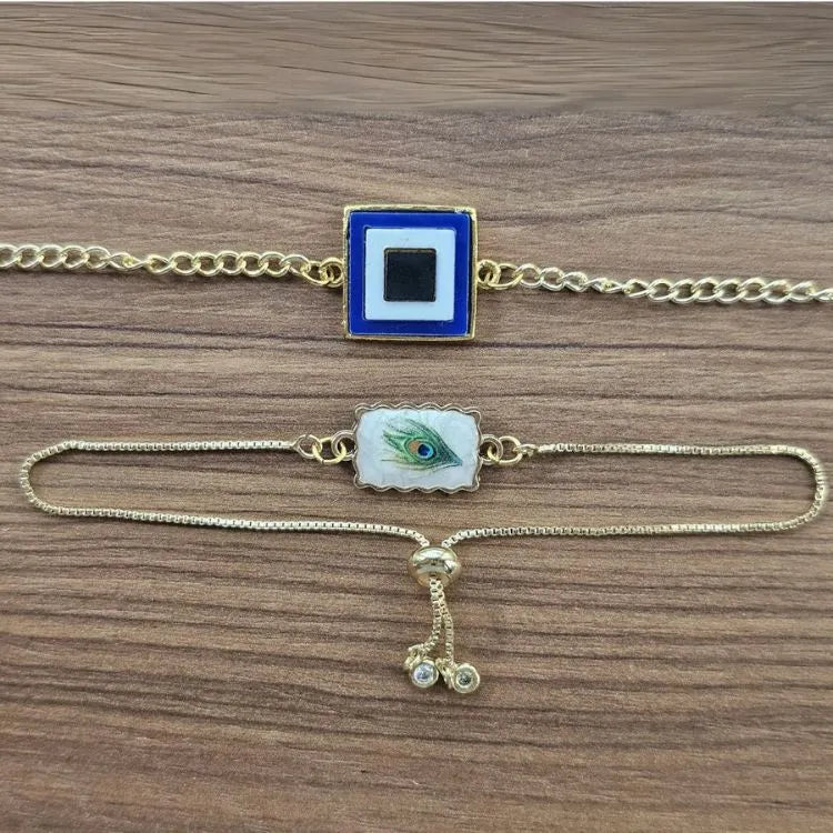 Evil Eye Rakhi Peacock Lumba Set