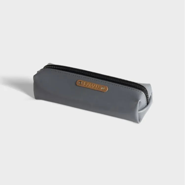 Buy Grey Personalized Vegan Leather Pencil Pouch