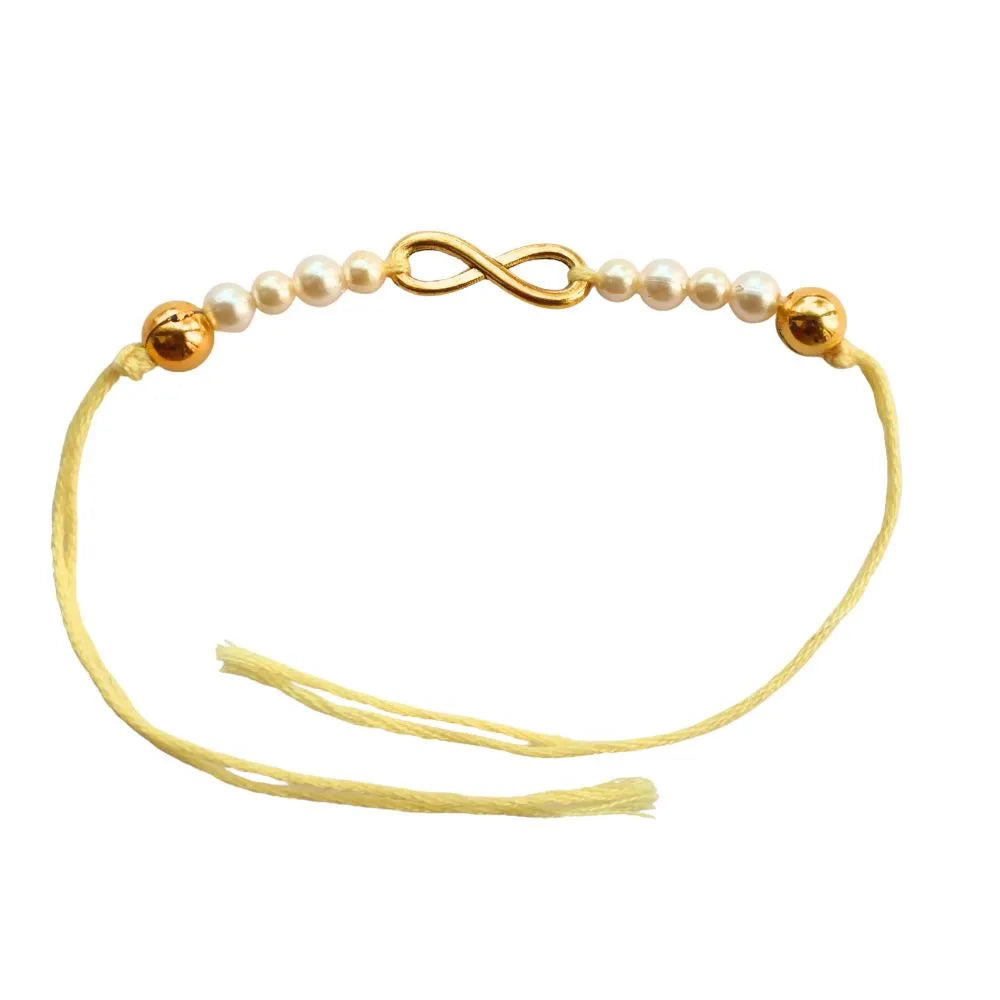 Rakhi with Gold Infinity Symbol